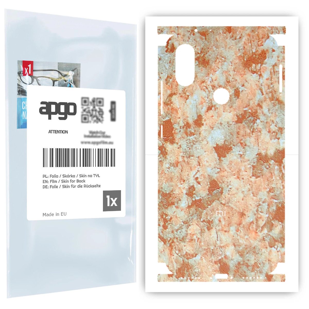 Folia naklejka skórka strukturalna na TYŁ+BOKI do Xiaomi Mi A2 (Mi 6X) -  Kamień Piaskowiec - apgo SKINS