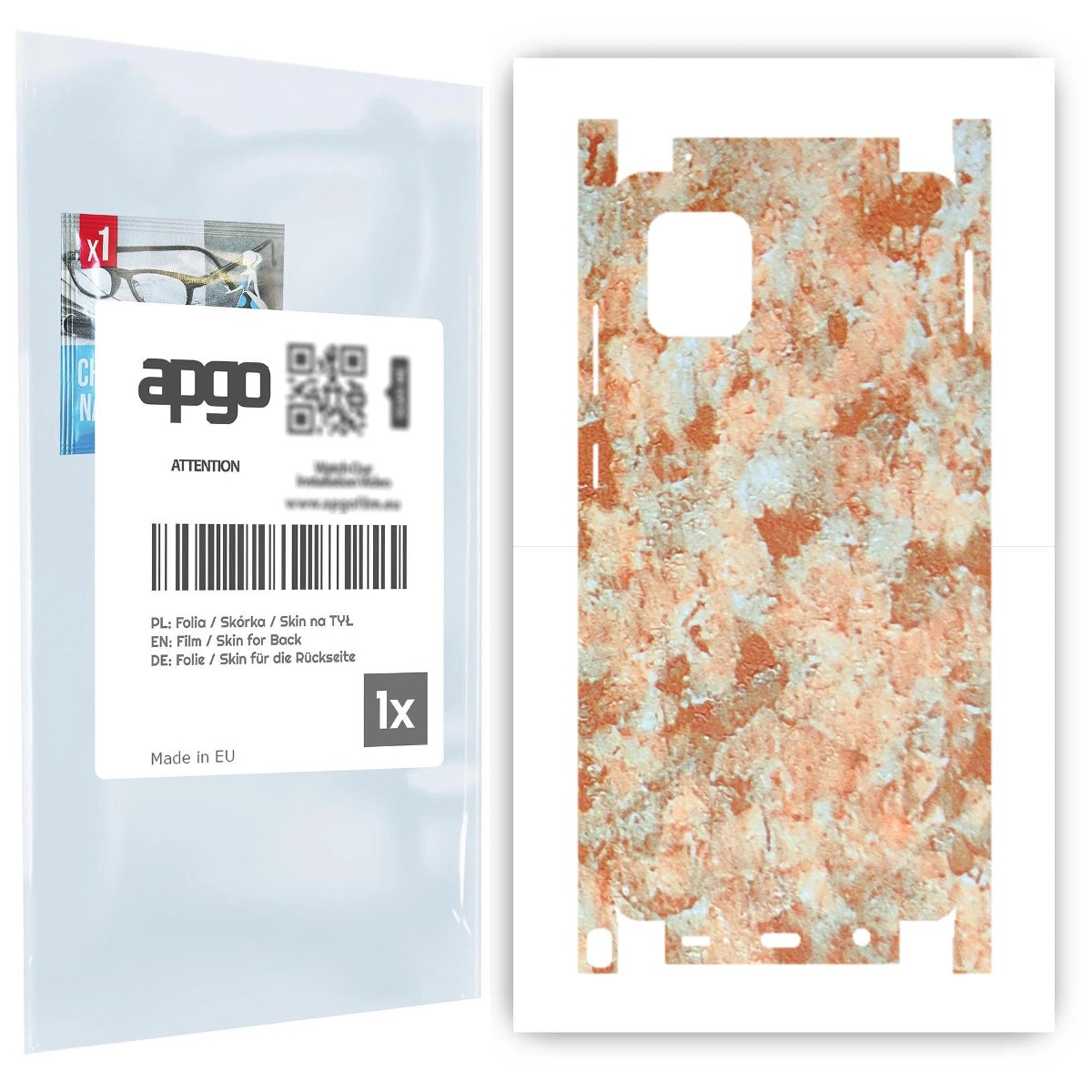 Folia naklejka skórka strukturalna na TYŁ+BOKI do Samsung Galaxy Note 10 Lite -  Kamień Piaskowiec - apgo SKINS