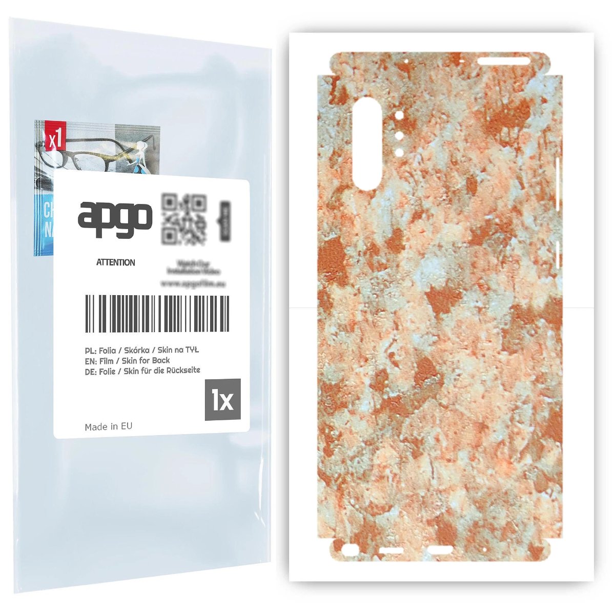 Folia naklejka skórka strukturalna na TYŁ+BOKI do Samsung Galaxy Note 10+ -  Kamień Piaskowiec - apgo SKINS