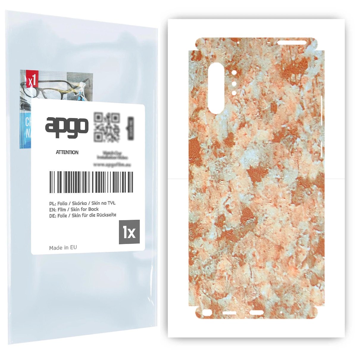 Folia naklejka skórka strukturalna na TYŁ+BOKI do Samsung Galaxy Note 10+ 5G -  Kamień Piaskowiec - apgo SKINS