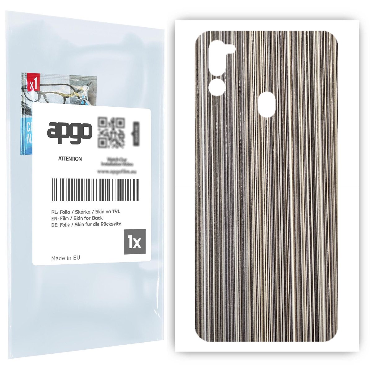 Folia naklejka skórka strukturalna na TYŁ do Samsung Galaxy M21 2021 -  Tkanina Paski Mix - apgo SKINS