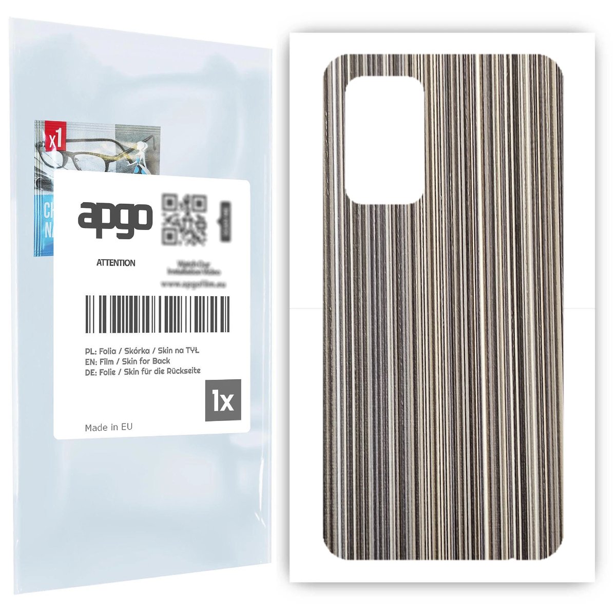 Folia naklejka skórka strukturalna na TYŁ do Samsung Galaxy A52s 5G -  Tkanina Paski Mix - apgo SKINS