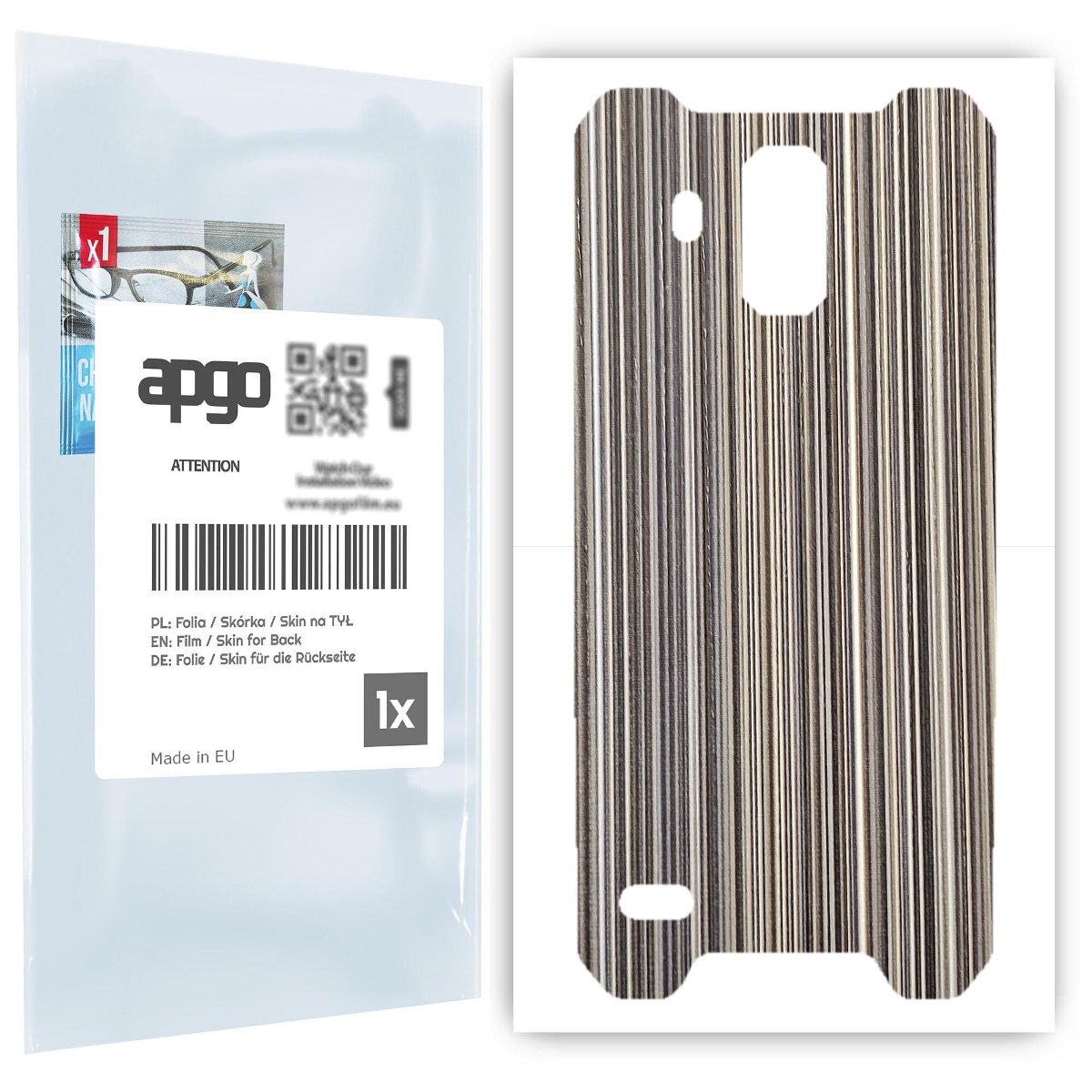 Folia naklejka skórka strukturalna na TYŁ do Blackview BV9600 -  Tkanina Paski Mix - apgo SKINS