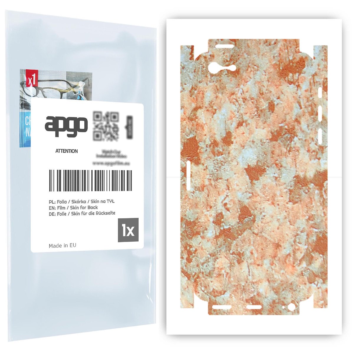 Folia naklejka skórka strukturalna na TYŁ+BOKI do Apple iPhone 5s -  Kamień Piaskowiec - apgo SKINS