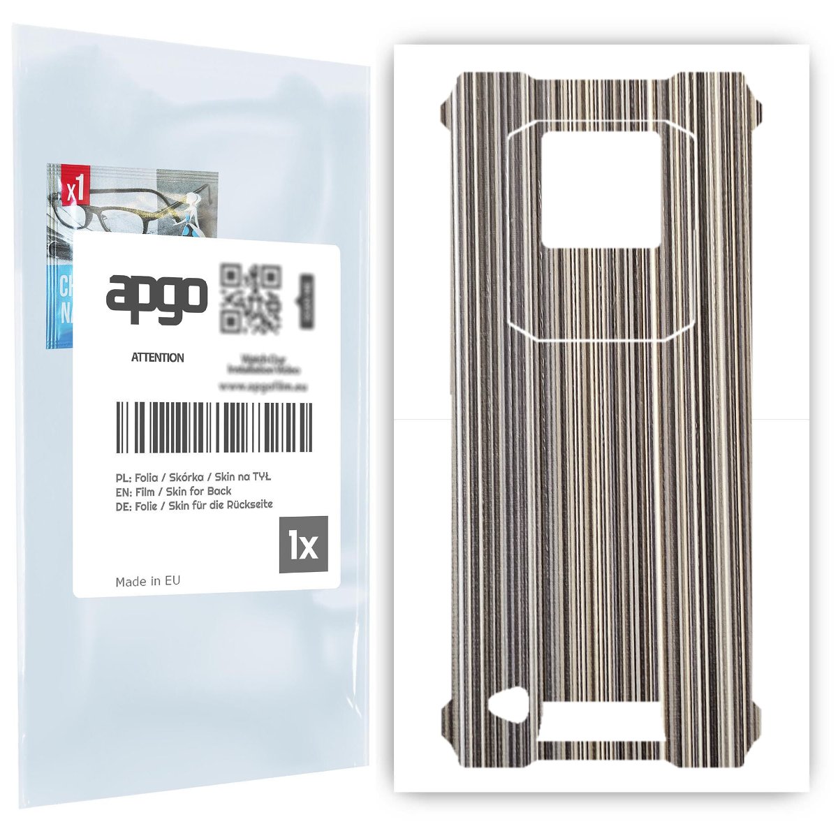 Folia naklejka skórka strukturalna na TYŁ do Oukitel WP7 -  Tkanina Paski Mix - apgo SKINS