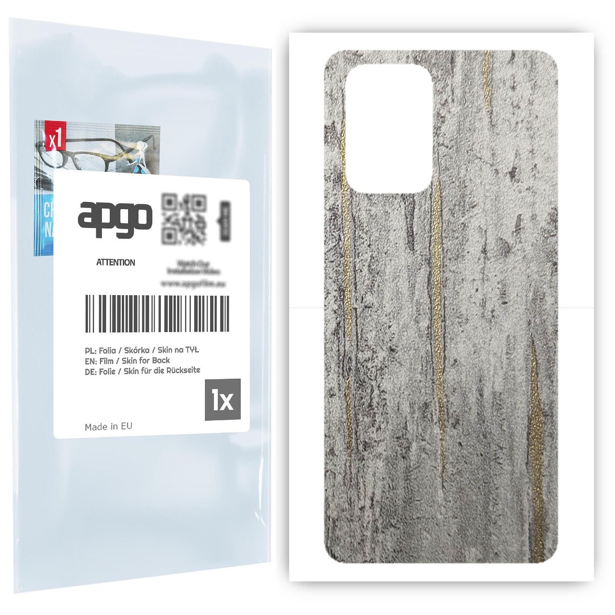 Folia naklejka skórka strukturalna na TYŁ do Xiaomi POCO X3 GT -  Beton Złote Paski - apgo SKINS