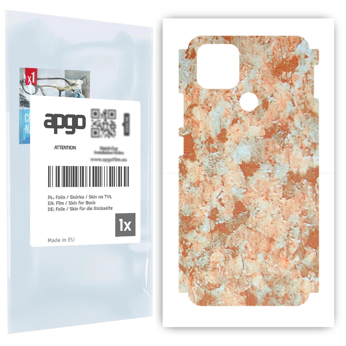 Folia naklejka skórka strukturalna na TYŁ+BOKI do Oppo A15 -  Kamień Piaskowiec - apgo SKINS