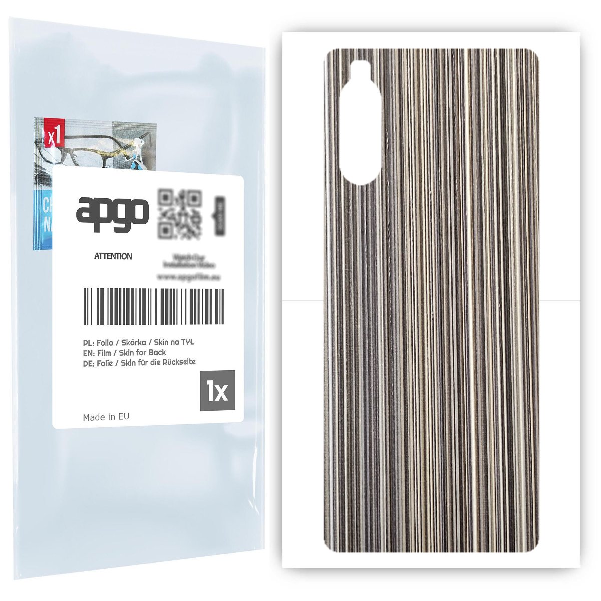 Folia naklejka skórka strukturalna na TYŁ do Sony Xperia 10 III -  Tkanina Paski Mix - apgo SKINS