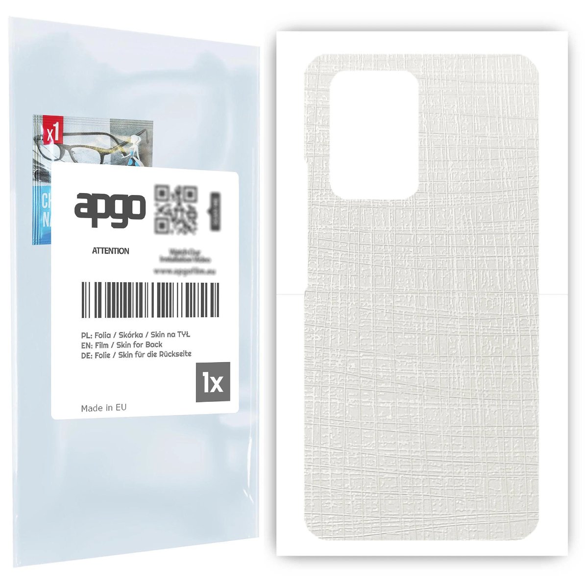 Folia naklejka skórka strukturalna na TYŁ do Xiaomi 11T Pro -  Tkanina Biała - apgo SKINS