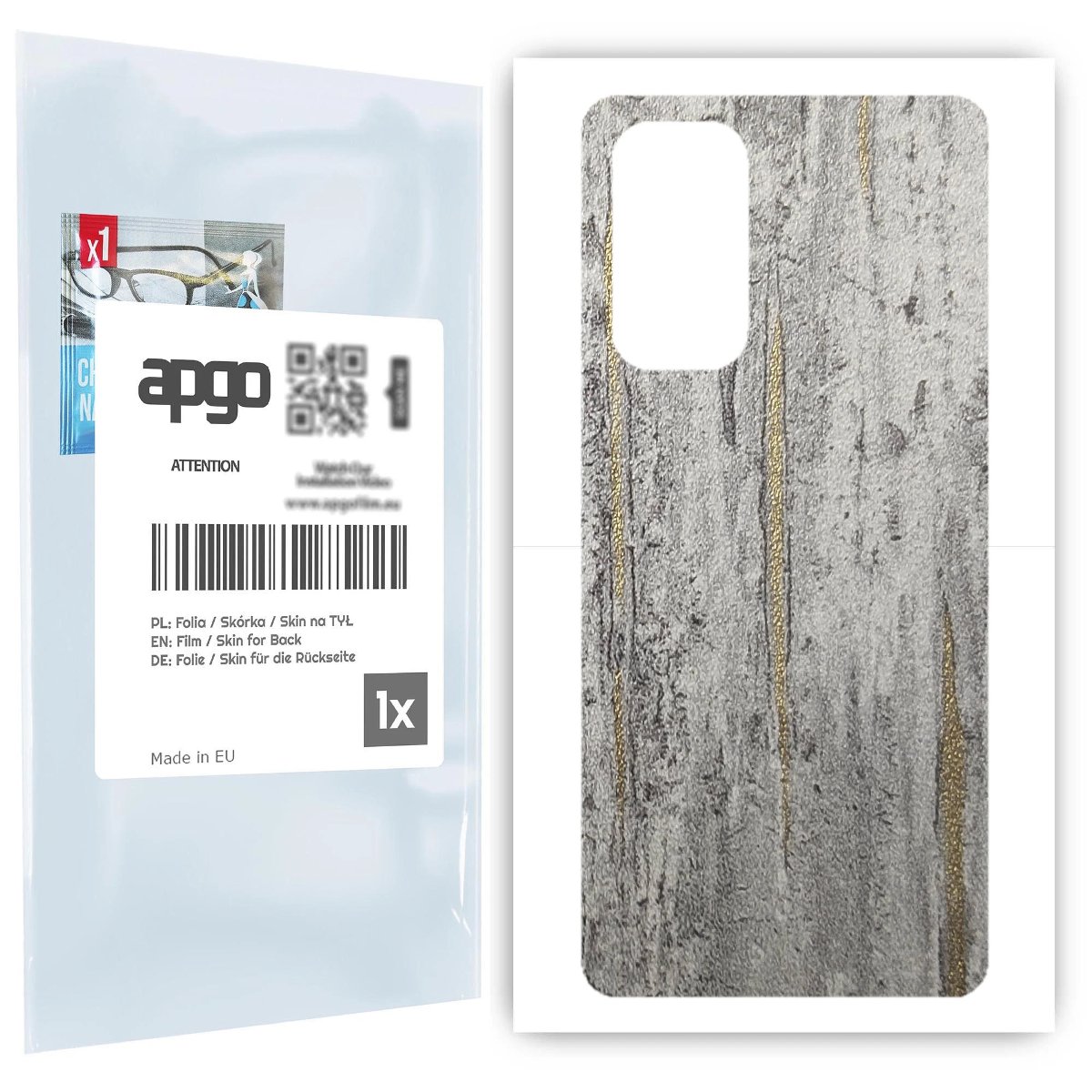 Folia naklejka skórka strukturalna na TYŁ do OnePlus Nord 2 -  Beton Złote Paski - apgo SKINS