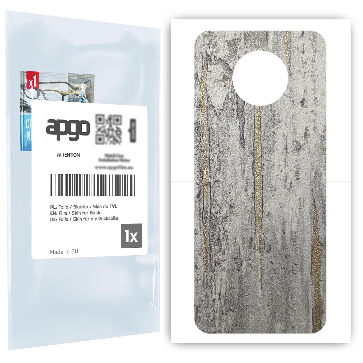 Folia naklejka skórka strukturalna na TYŁ do Nokia G50 5G -  Beton Złote Paski - apgo SKINS