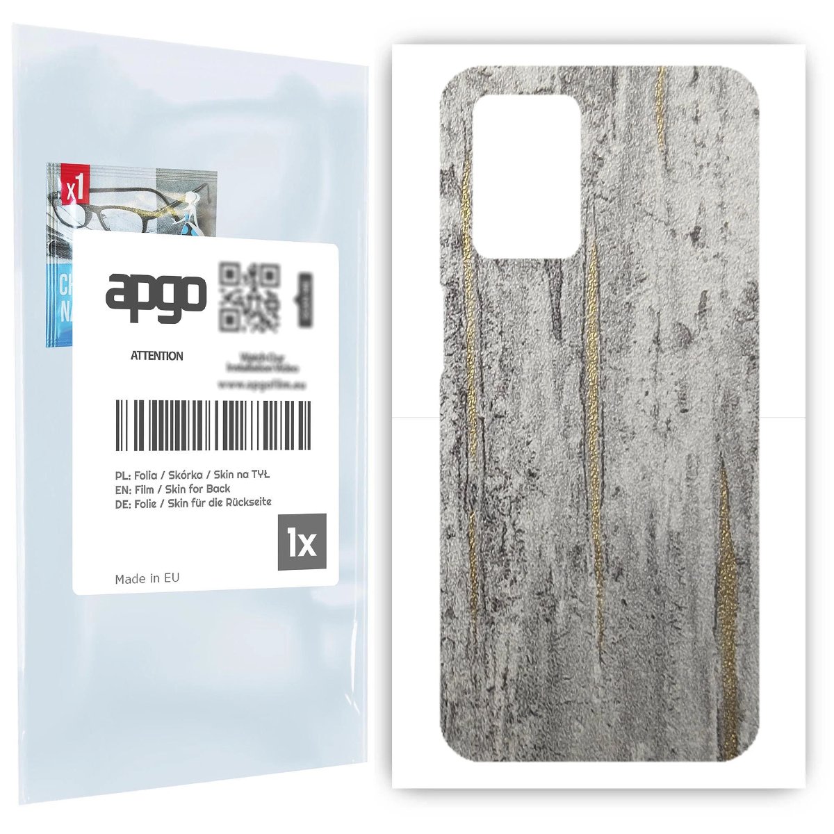 Folia naklejka skórka strukturalna na TYŁ do Realme Narzo 30 5G -  Beton Złote Paski - apgo SKINS