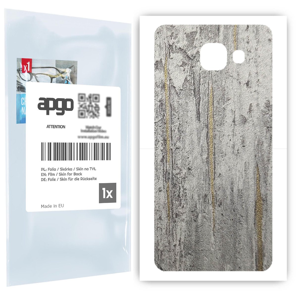 Folia naklejka skórka strukturalna na TYŁ do Samsung Galaxy A5 (2016) -  Beton Złote Paski - apgo SKINS