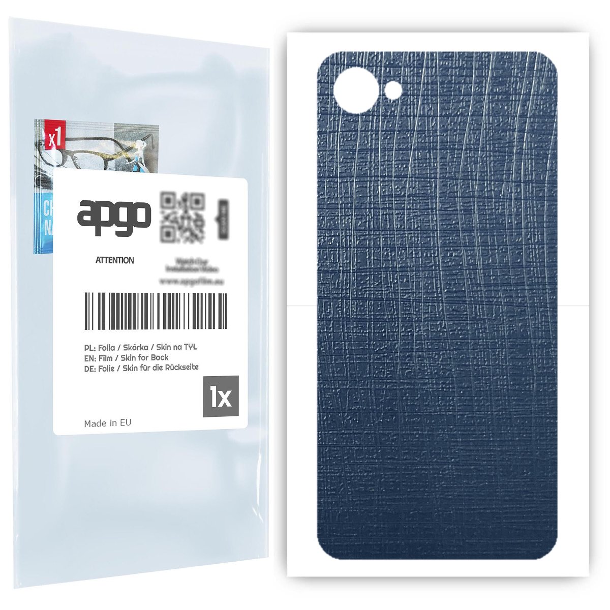 Folia naklejka skórka strukturalna na TYŁ do HTC Desire 12 -  Tkanina Granatowa - apgo SKINS