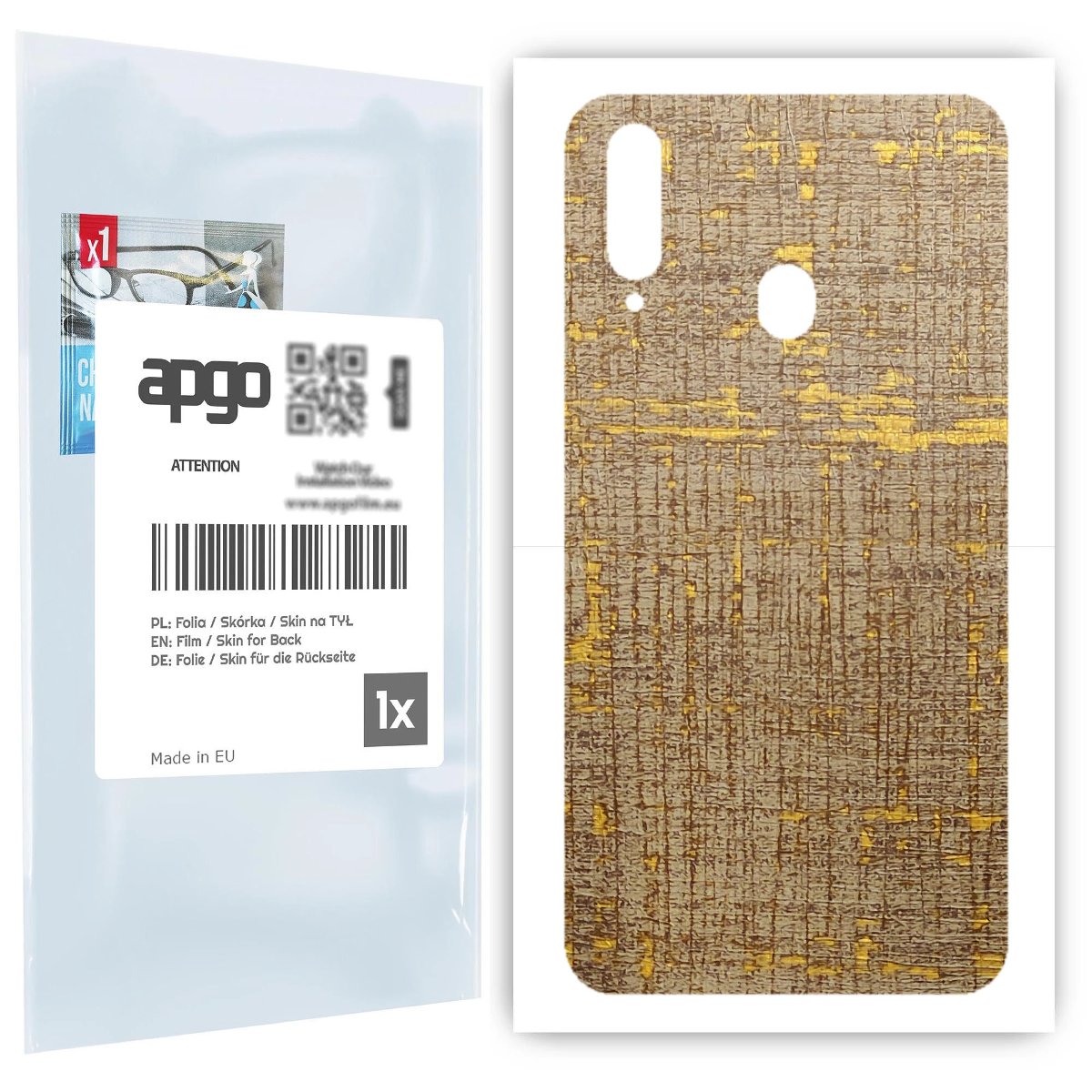 Folia naklejka skórka strukturalna na TYŁ do Samsung Galaxy A20s -  Tkanina Vintage - apgo SKINS