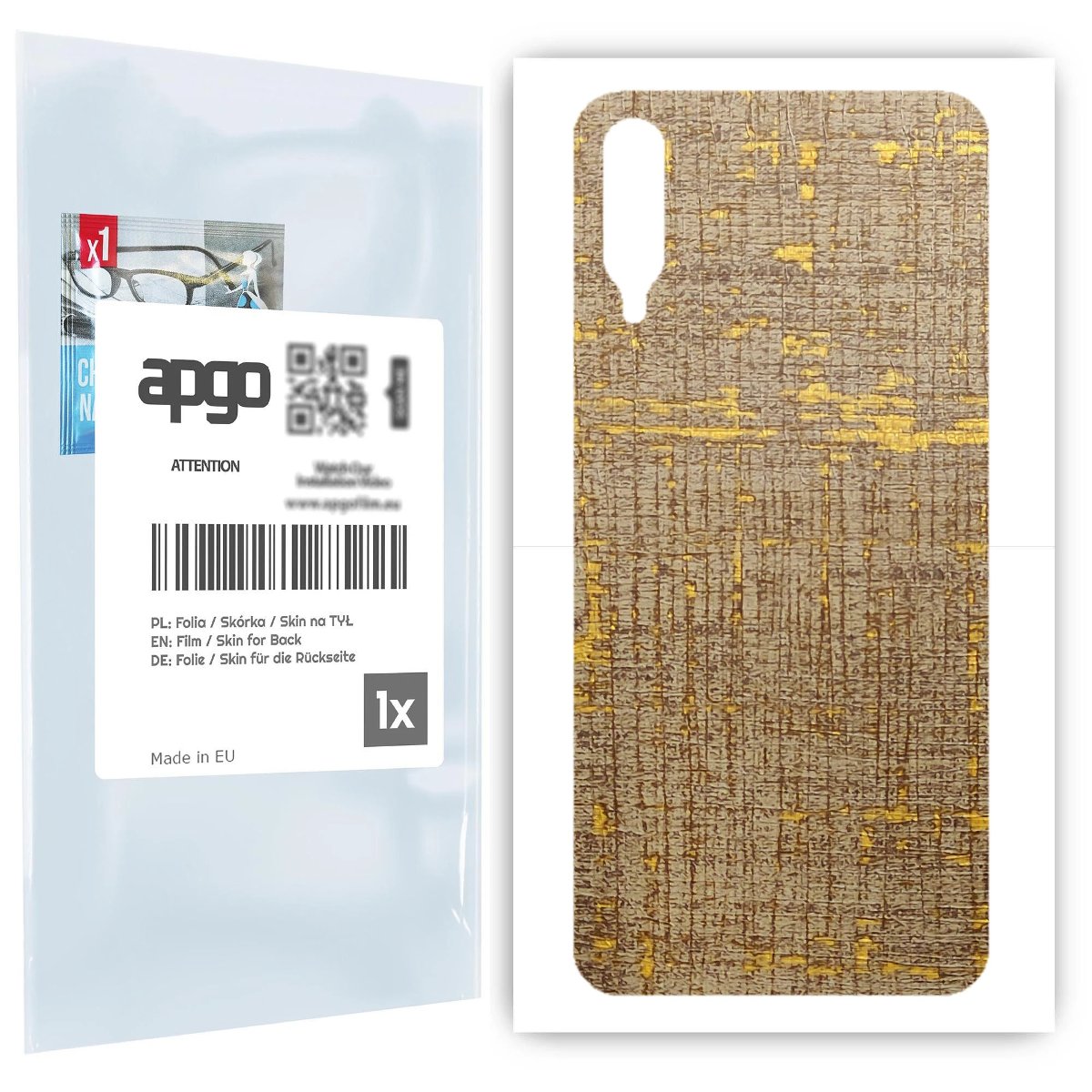 Folia naklejka skórka strukturalna na TYŁ do Samsung Galaxy A30s -  Tkanina Vintage - apgo SKINS