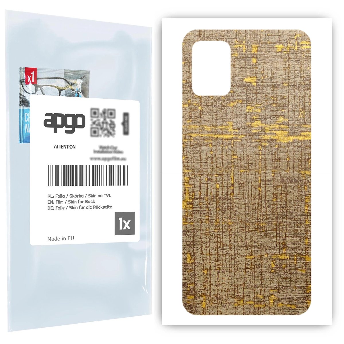 Folia naklejka skórka strukturalna na TYŁ do Samsung Galaxy A31 -  Tkanina Vintage - apgo SKINS