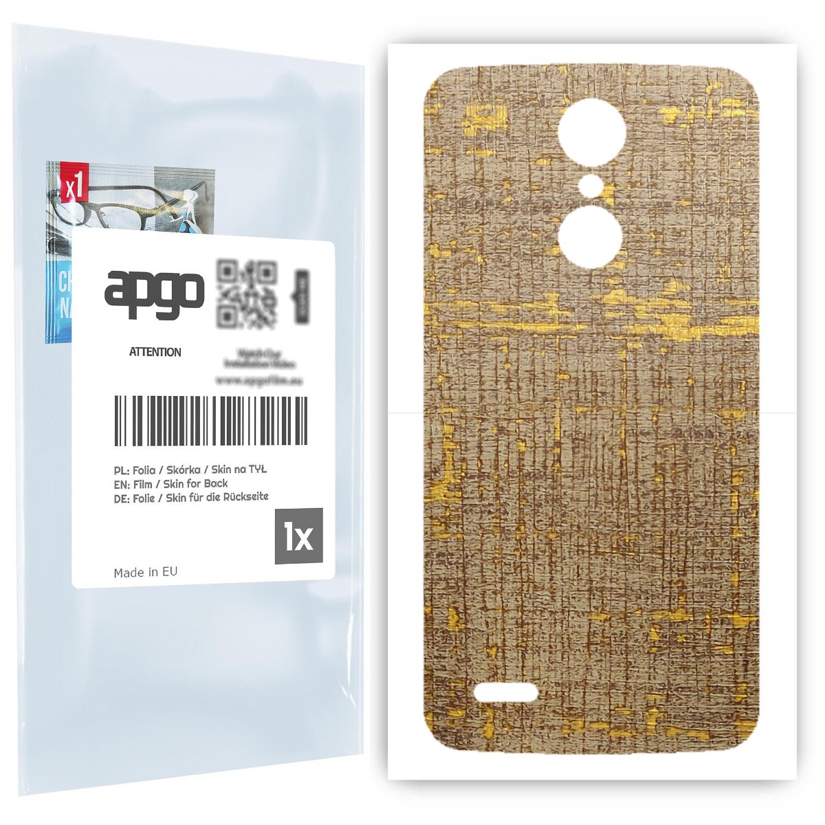 Folia naklejka skórka strukturalna na TYŁ do LG K8 (2017) -  Tkanina Vintage - apgo SKINS