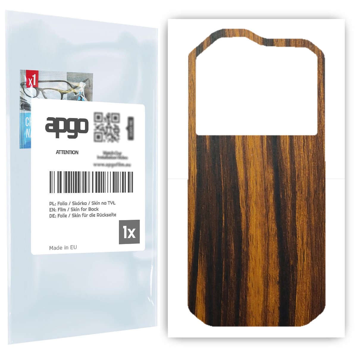 Folia naklejka skórka strukturalna na TYŁ do Cat S60 -  Drewno Tygrysie - apgo SKINS