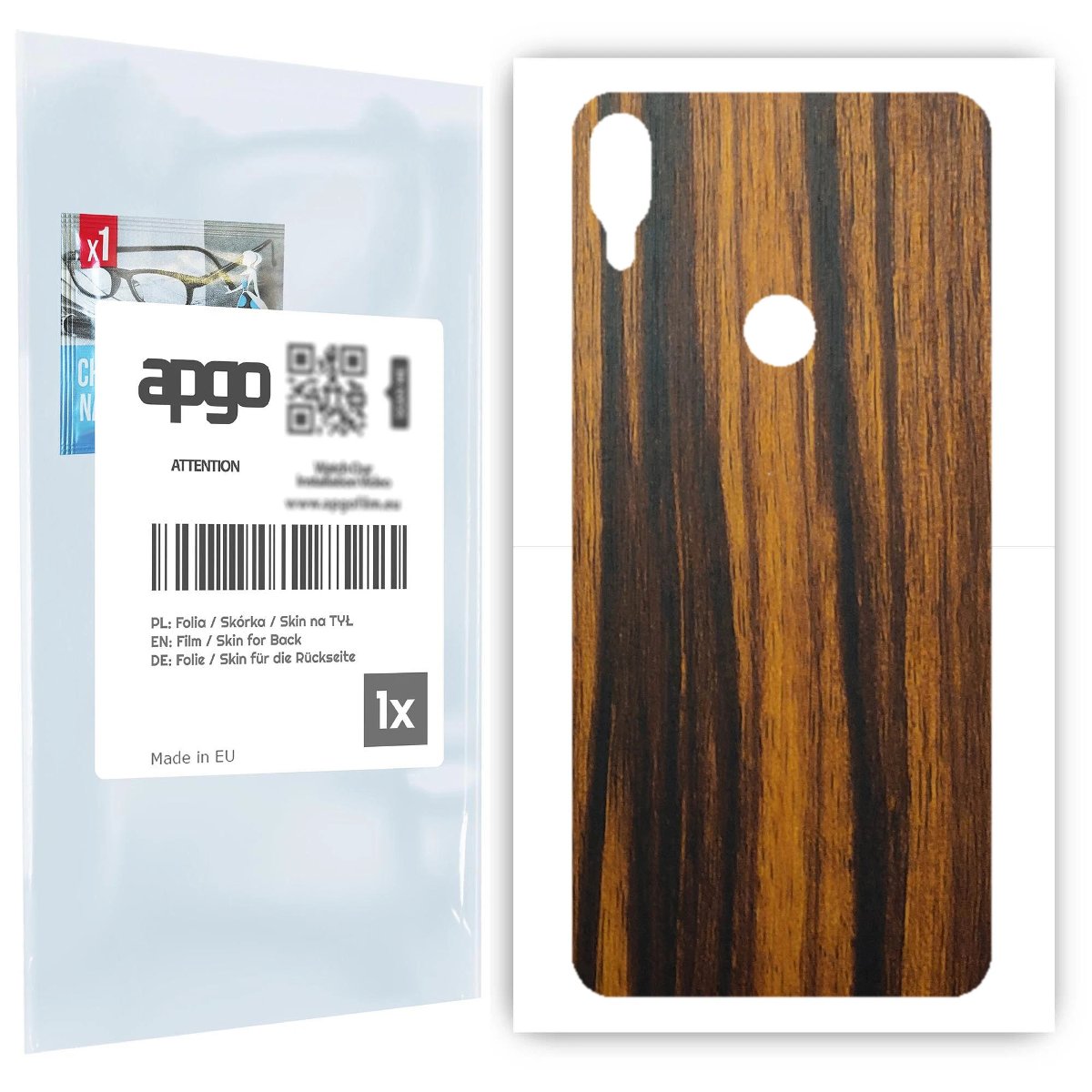 Folia naklejka skórka strukturalna na TYŁ do Asus Zenfone Max Pro (M1) ZB601KL/ZB602K -  Drewno Tygrysie - apgo SKINS