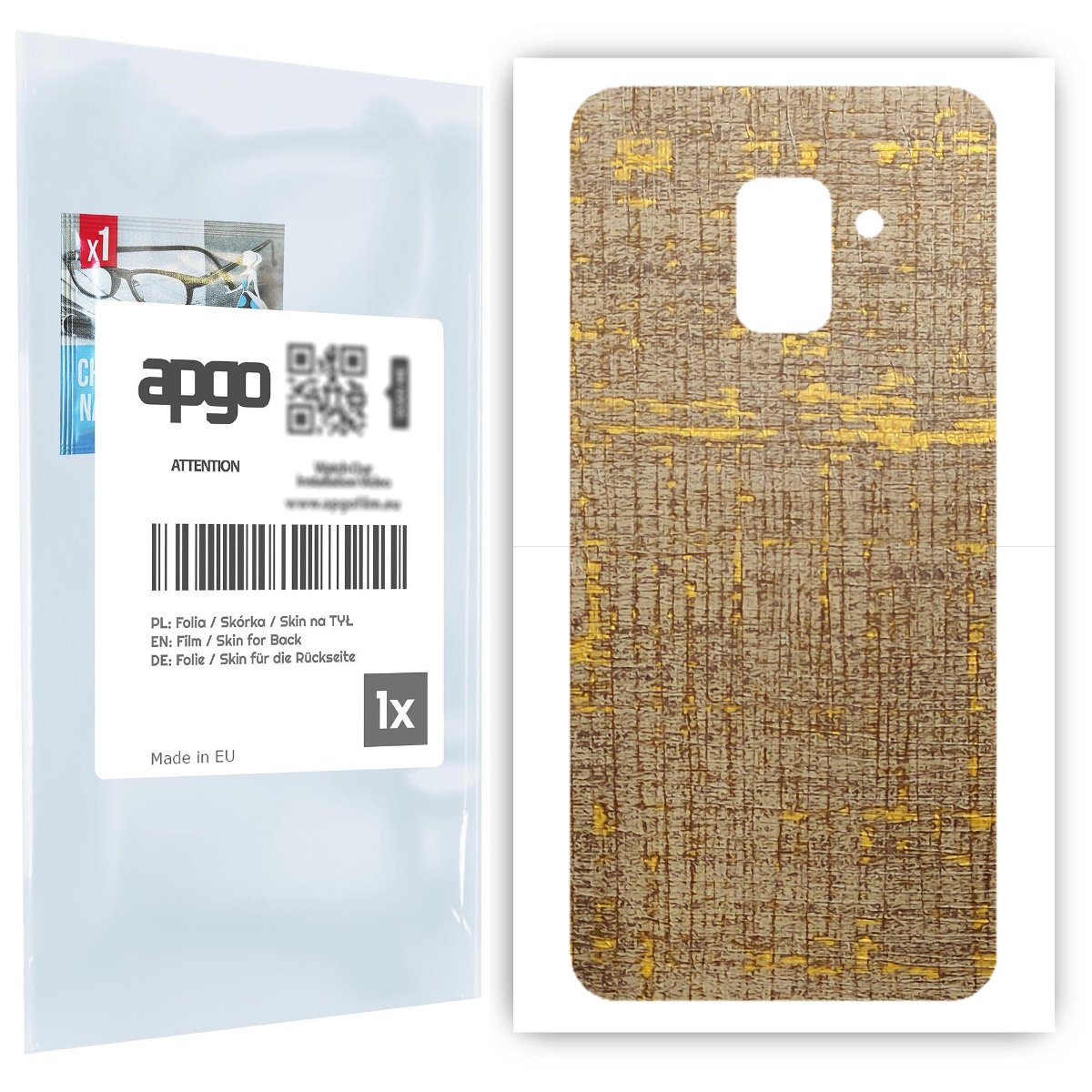 Folia naklejka skórka strukturalna na TYŁ do Samsung Galaxy A8 (2018) -  Tkanina Vintage - apgo SKINS