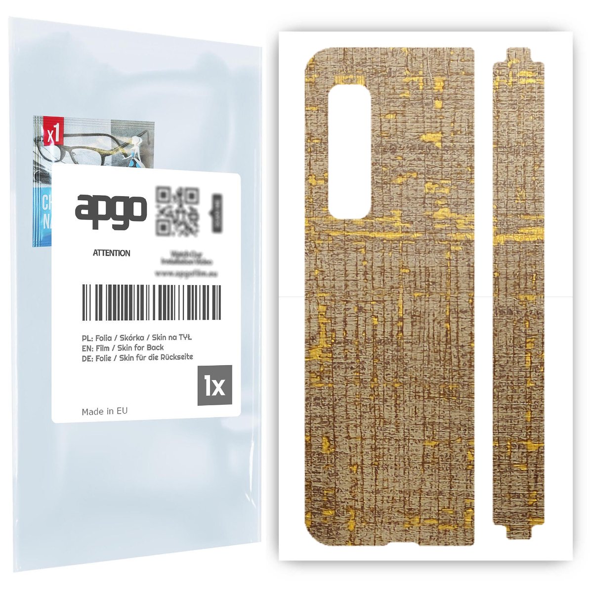 Folia naklejka skórka strukturalna na TYŁ do Samsung Galaxy Fold 5G -  Tkanina Vintage - apgo SKINS