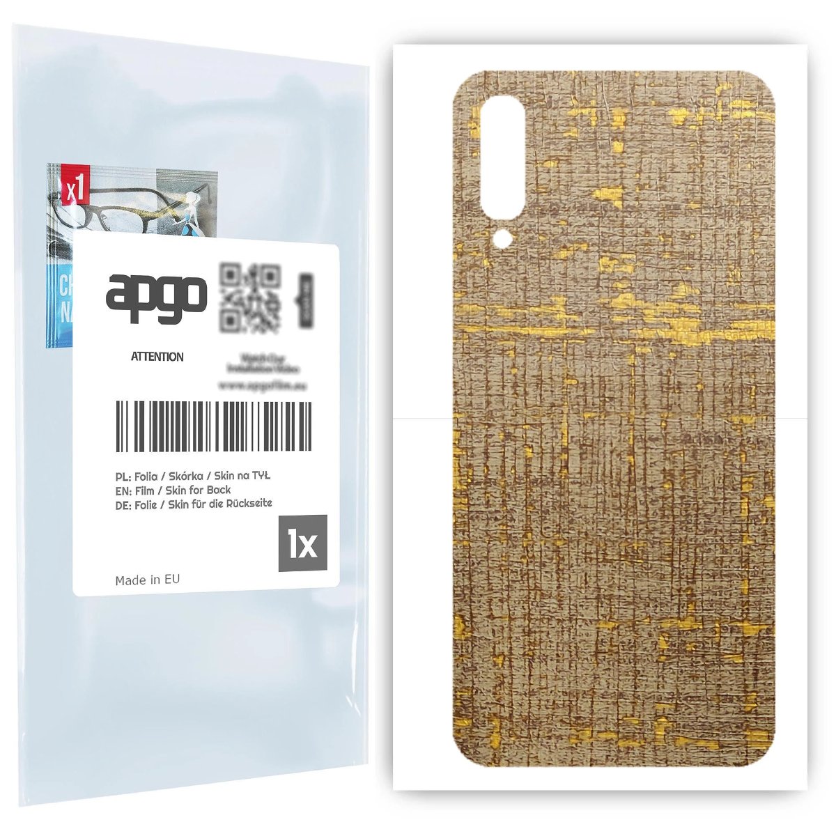 Folia naklejka skórka strukturalna na TYŁ do Samsung Galaxy A70 -  Tkanina Vintage - apgo SKINS