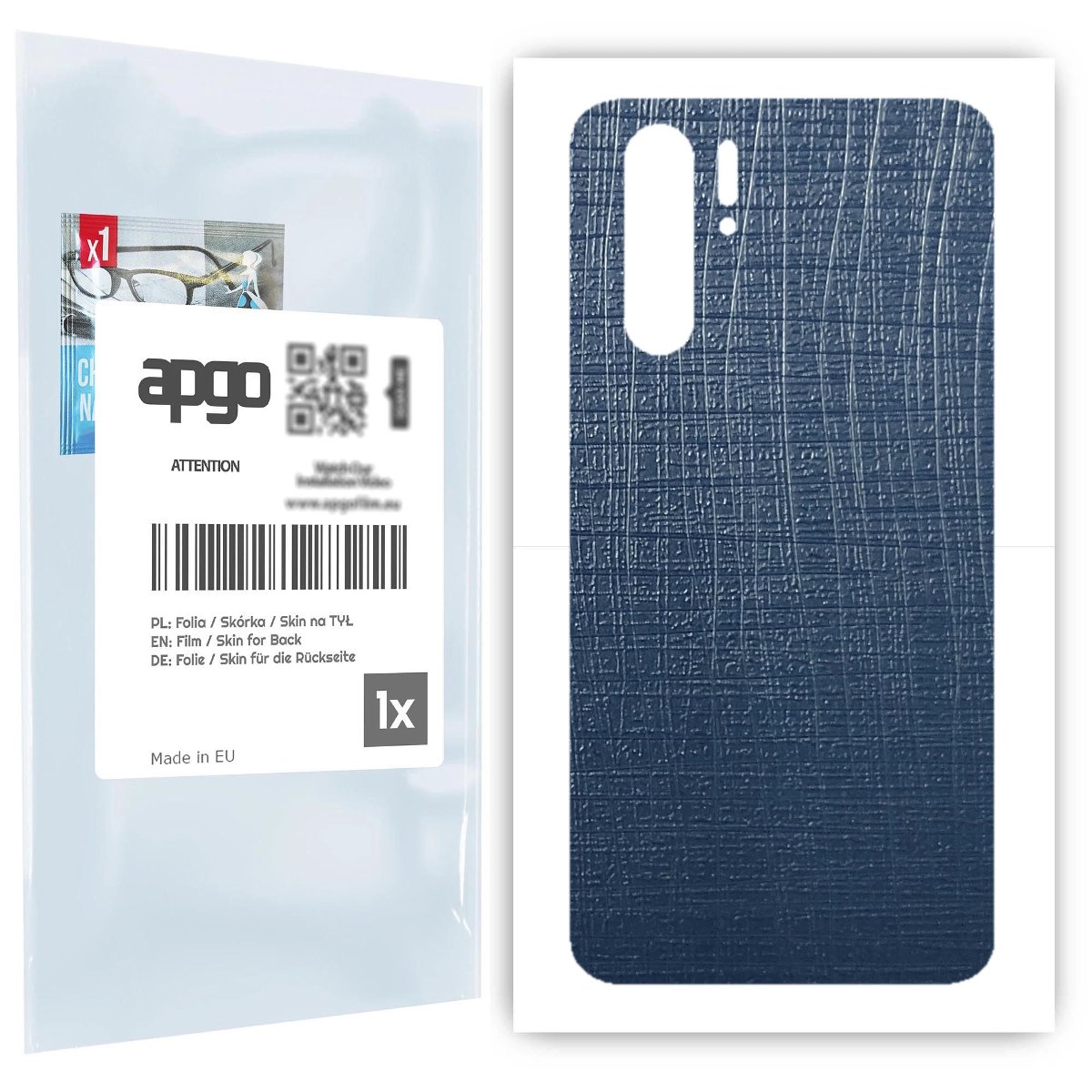 Folia naklejka skórka strukturalna na TYŁ do Huawei P30 Pro New Edition -  Tkanina Granatowa - apgo SKINS