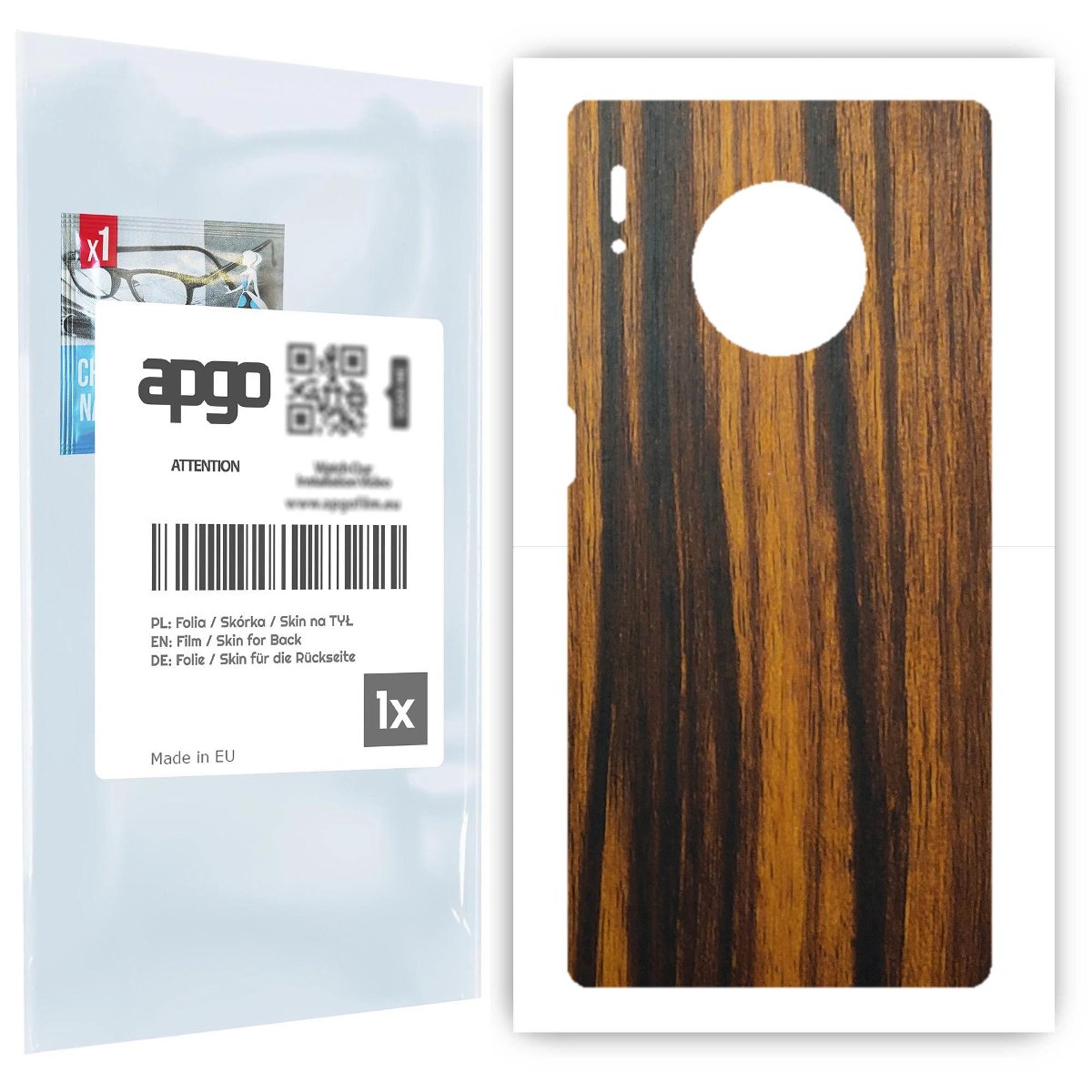 Folia naklejka skórka strukturalna na TYŁ do Huawei Mate 30 Pro 5G -  Drewno Tygrysie - apgo SKINS