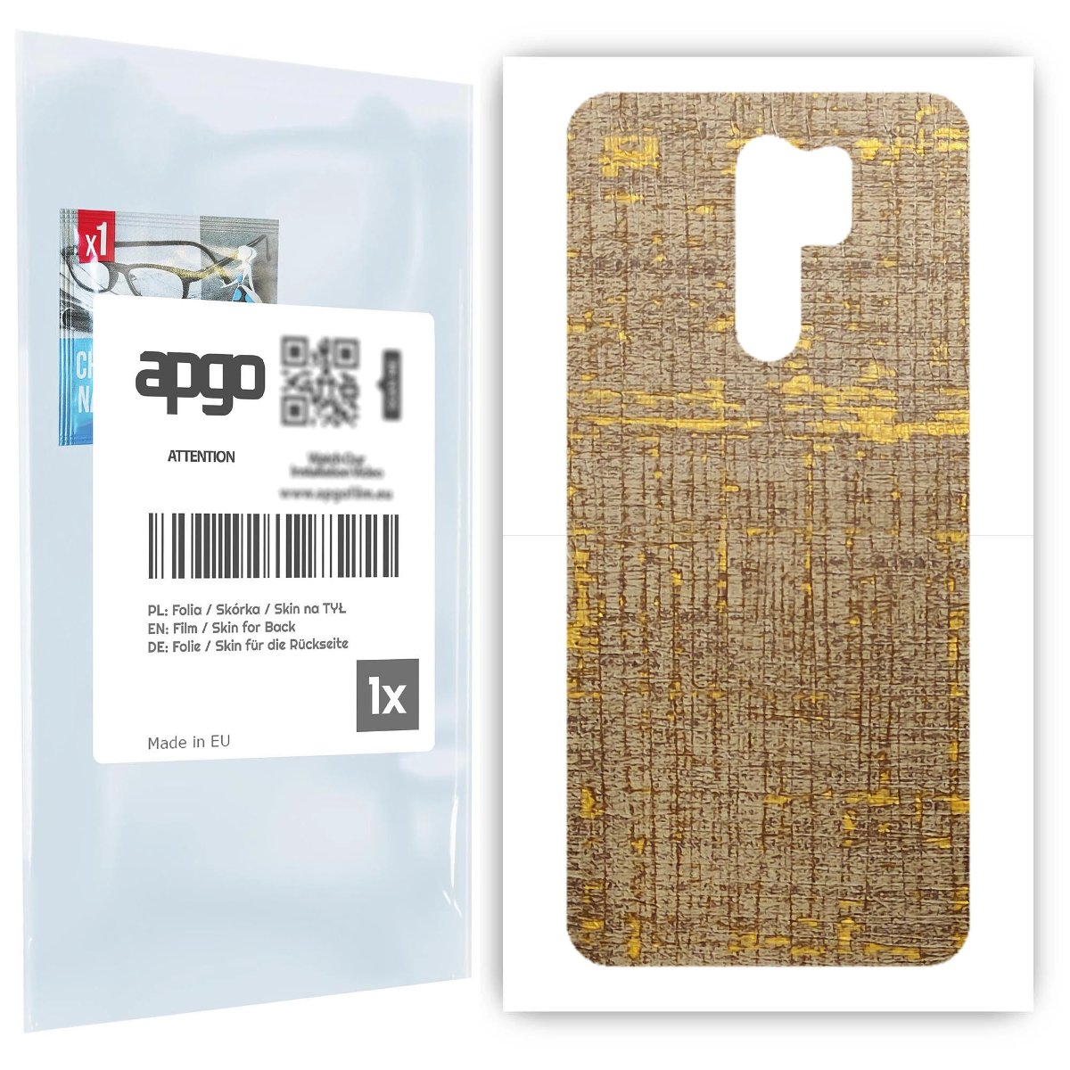 Folia naklejka skórka strukturalna na TYŁ do Xiaomi Redmi 9 -  Tkanina Vintage - apgo SKINS
