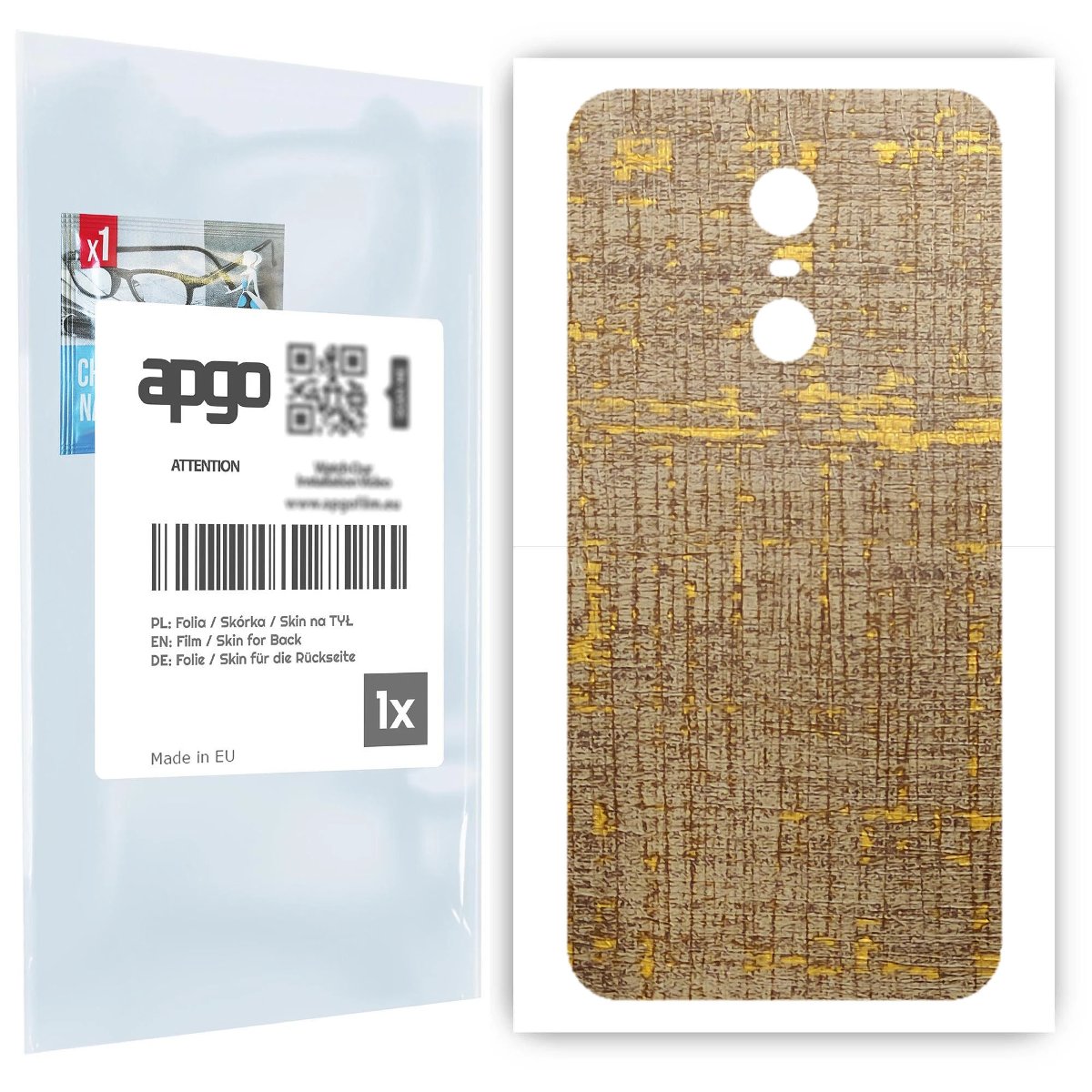 Folia naklejka skórka strukturalna na TYŁ do Xiaomi Redmi 5 Plus (Redmi Note 5) -  Tkanina Vintage - apgo SKINS