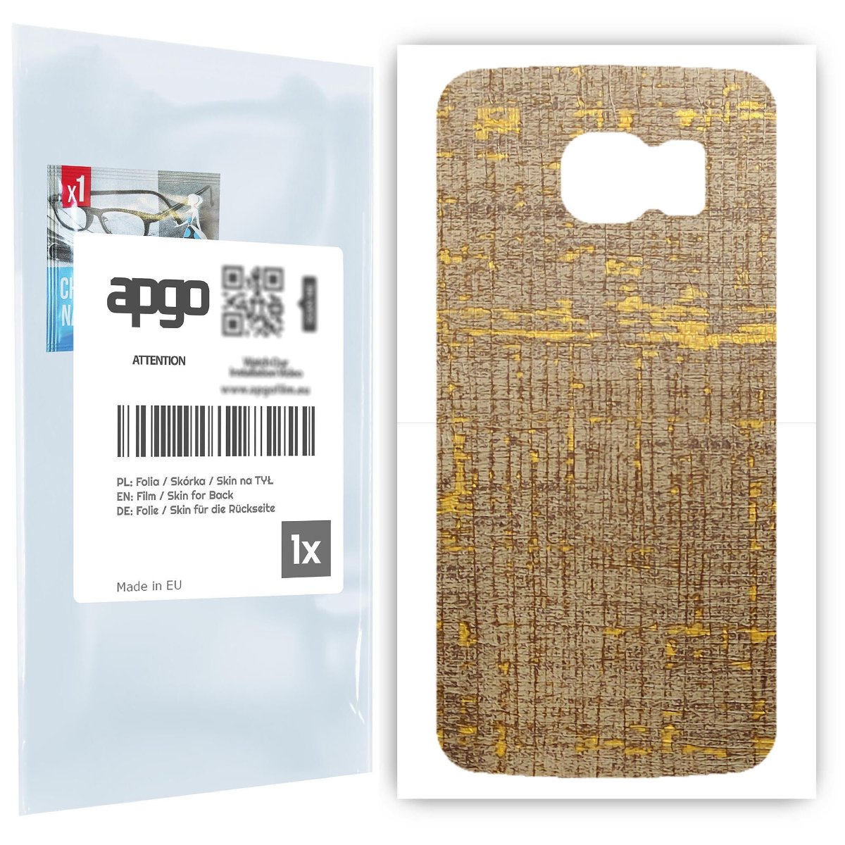 Folia naklejka skórka strukturalna na TYŁ do Samsung Galaxy S6 G920 -  Tkanina Vintage - apgo SKINS