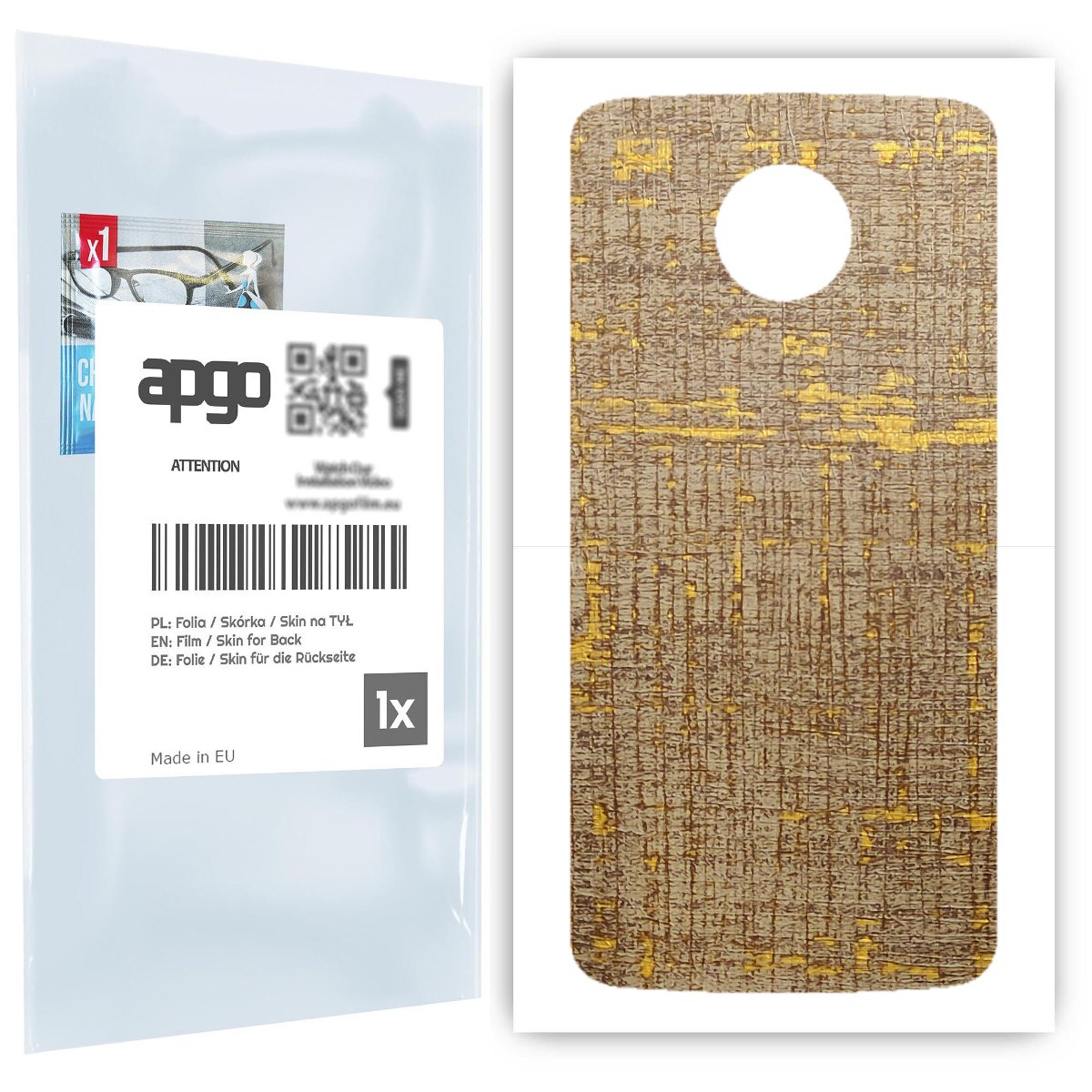 Folia naklejka skórka strukturalna na TYŁ do Motorola Moto Z Play -  Tkanina Vintage - apgo SKINS