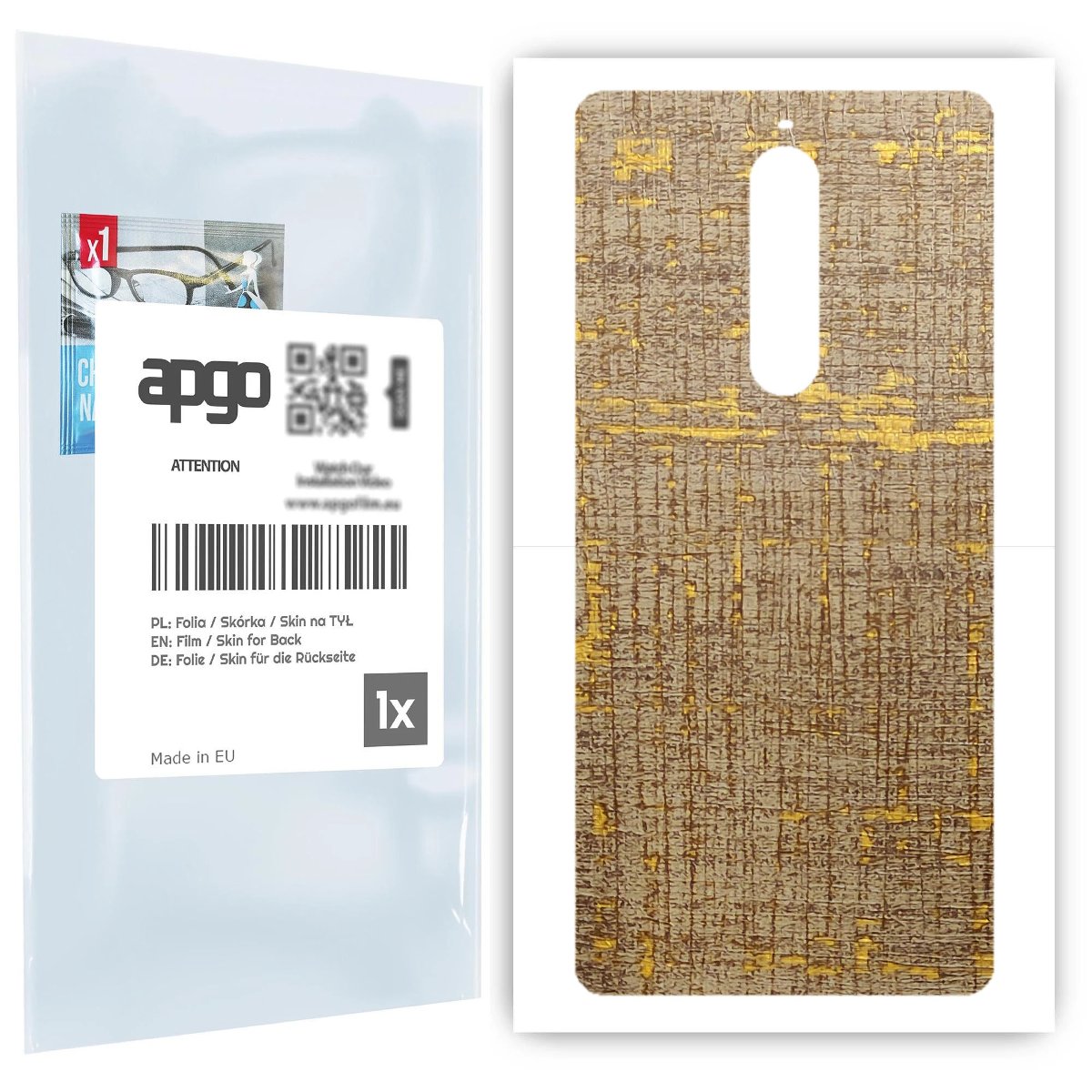 Folia naklejka skórka strukturalna na TYŁ do Nokia 5.1 -  Tkanina Vintage - apgo SKINS