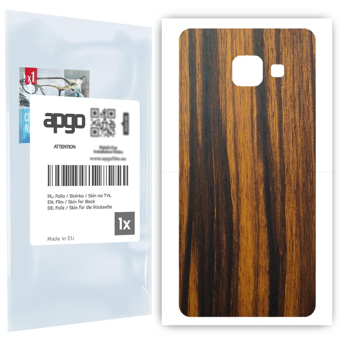 Folia naklejka skórka strukturalna na TYŁ do Samsung Galaxy A3 2016 A310F -  Drewno Tygrysie - apgo SKINS