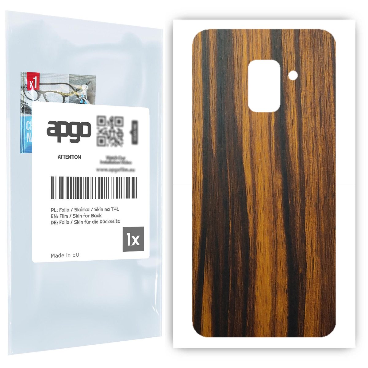 Folia naklejka skórka strukturalna na TYŁ do Samsung Galaxy A8 (2018) -  Drewno Tygrysie - apgo SKINS