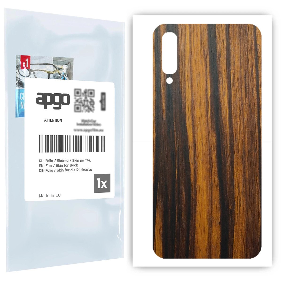 Folia naklejka skórka strukturalna na TYŁ do Samsung Galaxy A70 -  Drewno Tygrysie - apgo SKINS