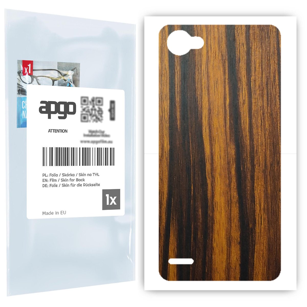 Folia naklejka skórka strukturalna na TYŁ do LG Q6 -  Drewno Tygrysie - apgo SKINS