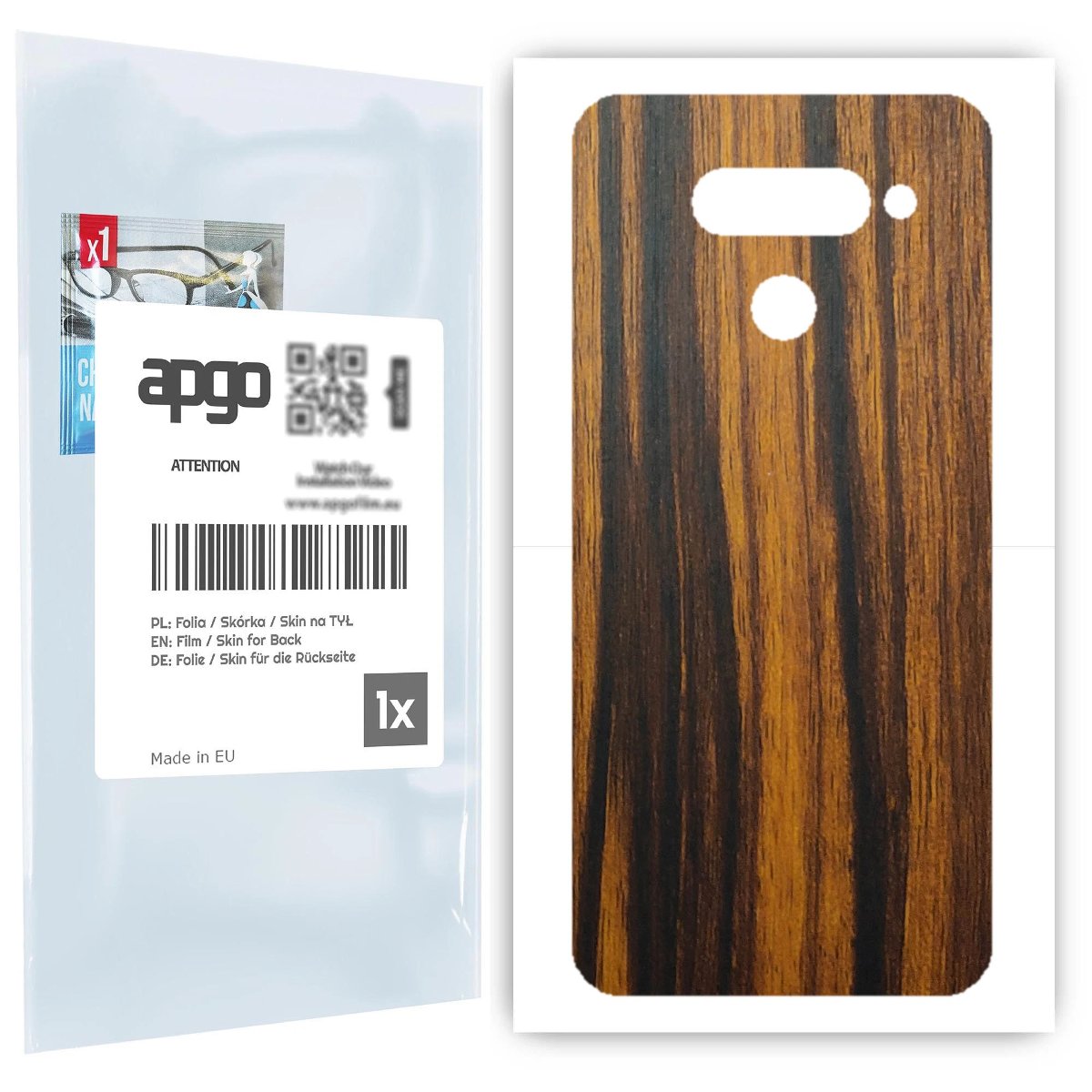 Folia naklejka skórka strukturalna na TYŁ do LG Q60 -  Drewno Tygrysie - apgo SKINS