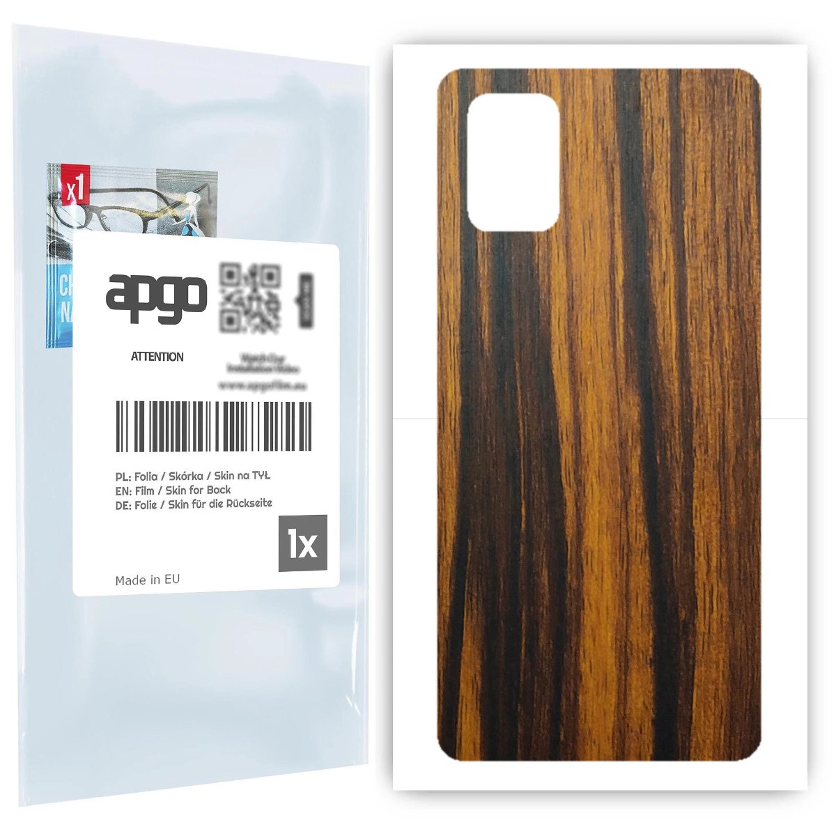 Folia naklejka skórka strukturalna na TYŁ do Samsung Galaxy A71 -  Drewno Tygrysie - apgo SKINS