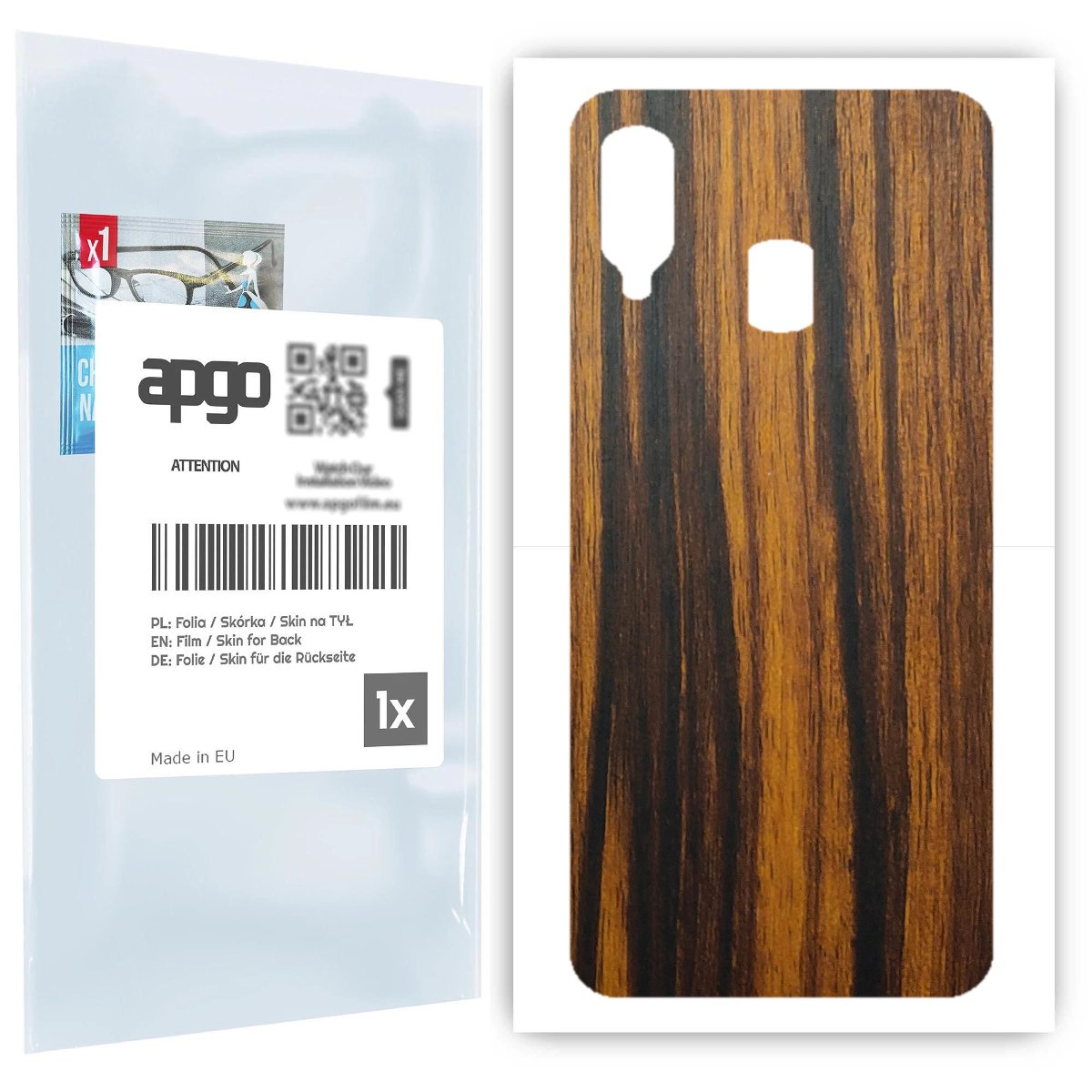 Folia naklejka skórka strukturalna na TYŁ do Samsung Galaxy A40 -  Drewno Tygrysie - apgo SKINS