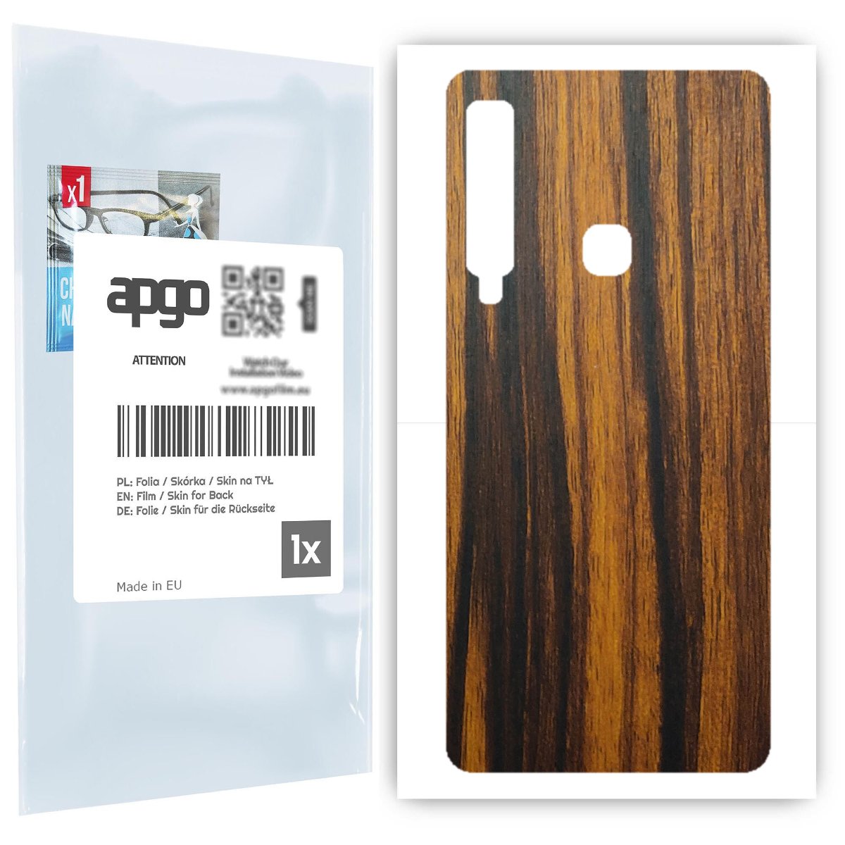 Folia naklejka skórka strukturalna na TYŁ do Samsung Galaxy A9 (2018) -  Drewno Tygrysie - apgo SKINS