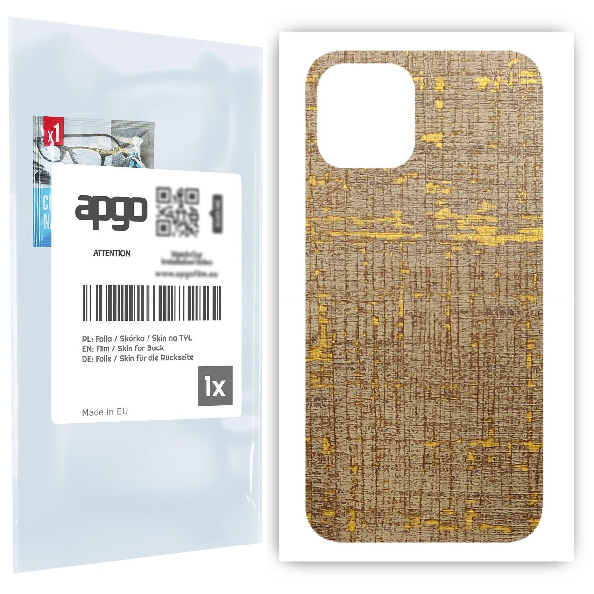 Folia naklejka skórka strukturalna na TYŁ do Apple iPhone 12 Pro -  Tkanina Vintage - apgo SKINS