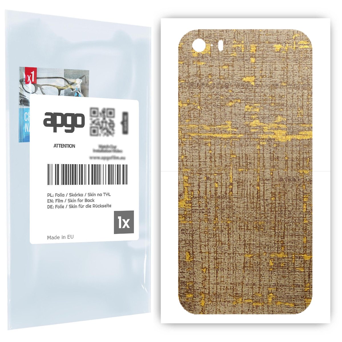 Folia naklejka skórka strukturalna na TYŁ do Apple iPhone 5s -  Tkanina Vintage - apgo SKINS