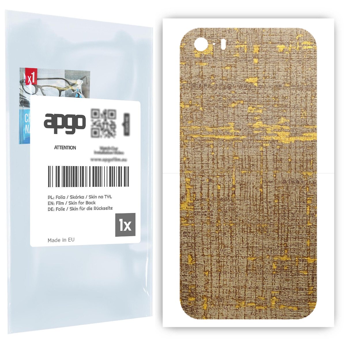 Folia naklejka skórka strukturalna na TYŁ do Apple iPhone 5 -  Tkanina Vintage - apgo SKINS