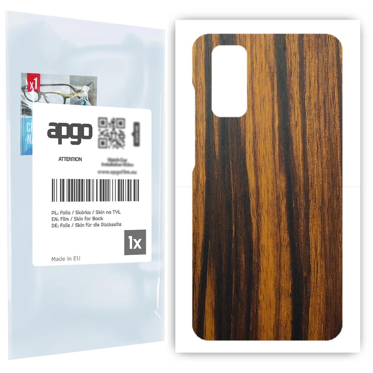 Folia naklejka skórka strukturalna na TYŁ do Samsung Galaxy S20 5G UW -  Drewno Tygrysie - apgo SKINS
