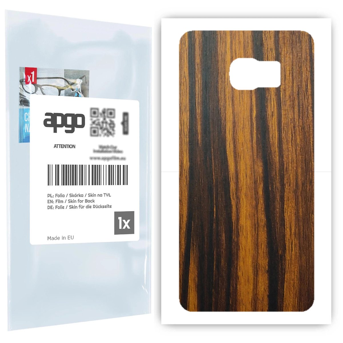 Folia naklejka skórka strukturalna na TYŁ do Samsung Galaxy S6 Edge+ SM-G928F -  Drewno Tygrysie - apgo SKINS
