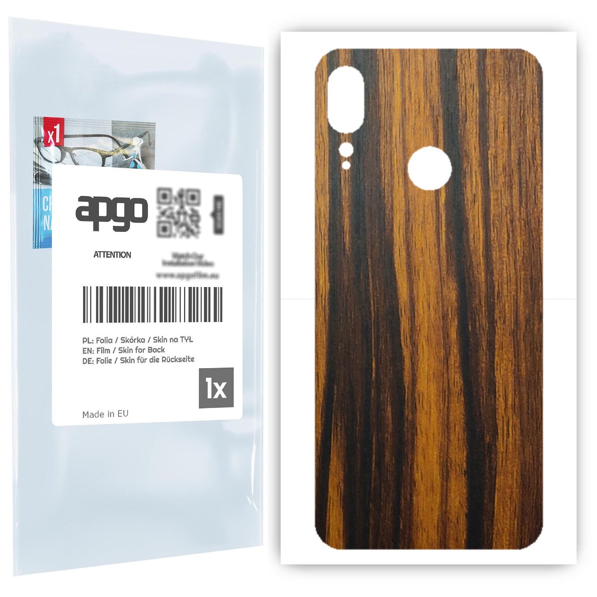 Folia naklejka skórka strukturalna na TYŁ do Motorola Moto E6 Plus -  Drewno Tygrysie - apgo SKINS