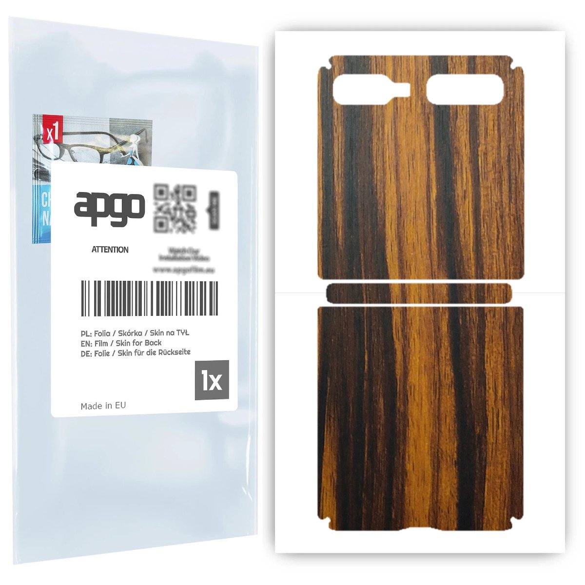 Folia naklejka skórka strukturalna na TYŁ do Samsung Galaxy Z Flip -  Drewno Tygrysie - apgo SKINS