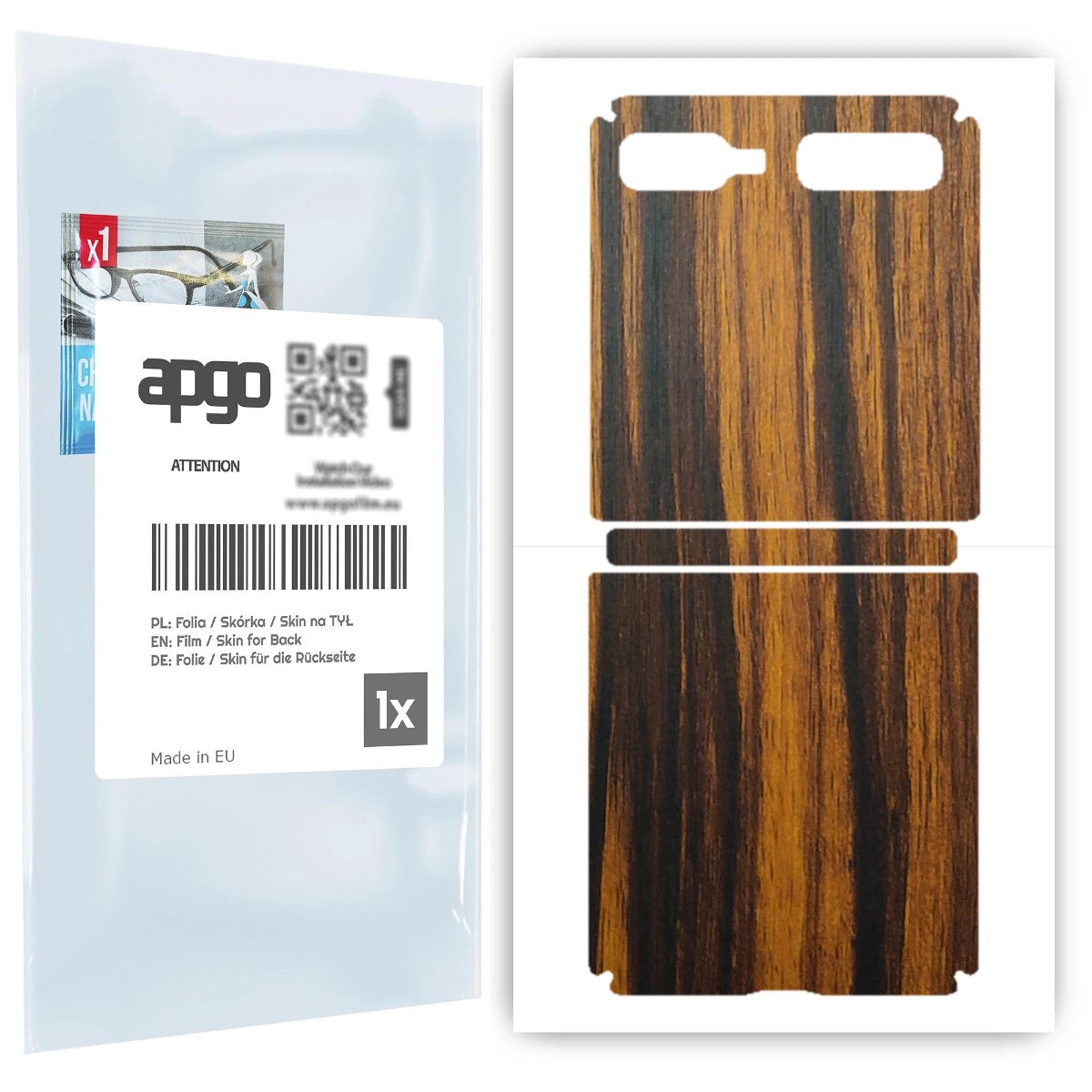 Folia naklejka skórka strukturalna na TYŁ do Samsung Galaxy Z Flip 5G -  Drewno Tygrysie - apgo SKINS